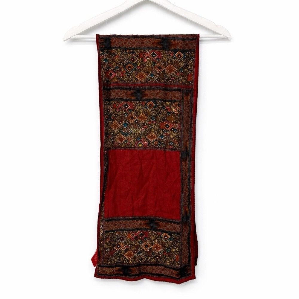 Oscar De La Renta Geometric Silk Scarf Accessory Vintage Y2k